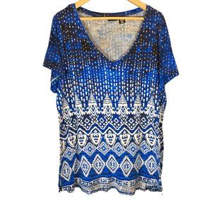 Ladies Blue/White Print Top
